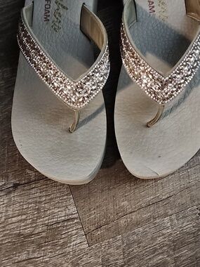 Sketcher Brand Rhinestone Slide Sandals
